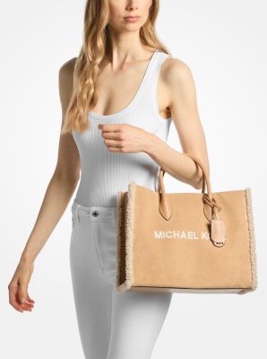 Mirella Medium Suede and Faux Shearling Tote Bag