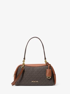 Michael Kors Cecily Small Signature Logo Shoulder Bag In Brown