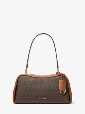 Michael Kors Cecily Medium Signature Logo Shoulder Bag In Brown