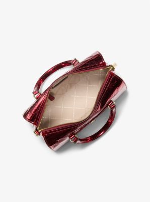 Jet Set Medium Metallic Logo Debossed Satchel