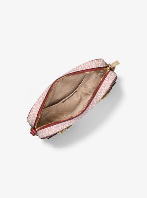 Jet Set Large Metallic Signature Logo Crossbody Bag