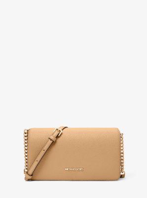 Jet Set Travel Medium Pebbled Leather Crossbody Bag in CAMEL | Michael Kors