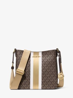 Jet Set Small Signature Logo Stripe Crossbody Bag