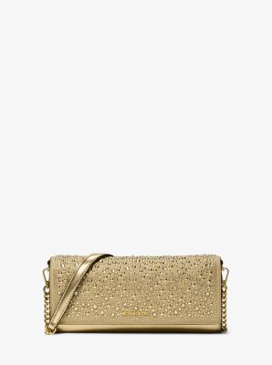 Jet Set Medium Metallic Leather Clutch
