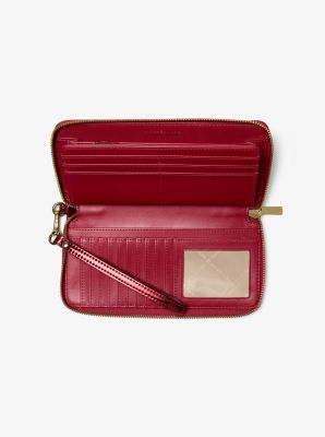 Jet Set Large Metallic Logo Debossed Continental Wallet