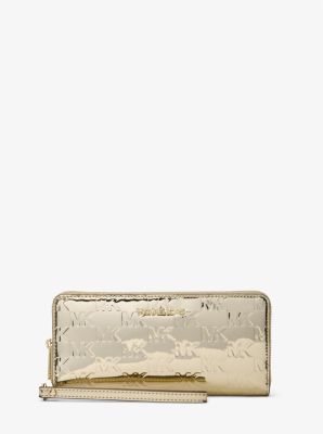 Jet Set Large Metallic Logo Debossed Continental Wallet