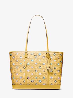 Jet Set Large Printed Signature Logo Tote Bag