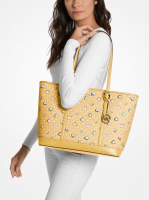 Jet Set Large Printed Signature Logo Tote Bag