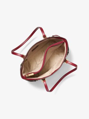 Voyager Large Color-Block Metallic Signature Logo Tote Bag