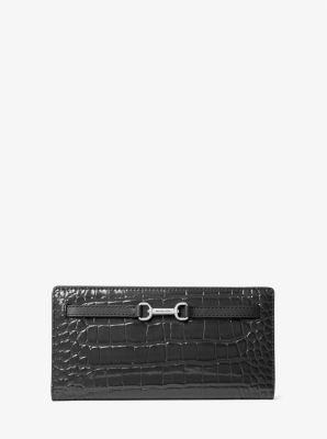 Carson Large Patent Crocodile Embossed Wallet