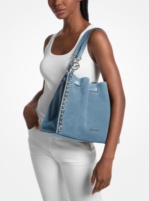 Mina Large Suede Chain Shoulder Bag