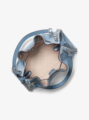 Bolso de hombro Mina grande de ante con cadena