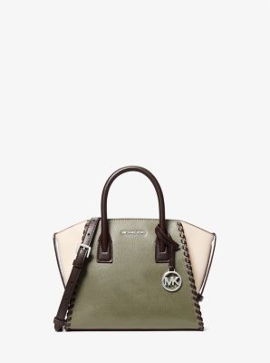 Michael Kors Avril Small Leather Satchel In Green