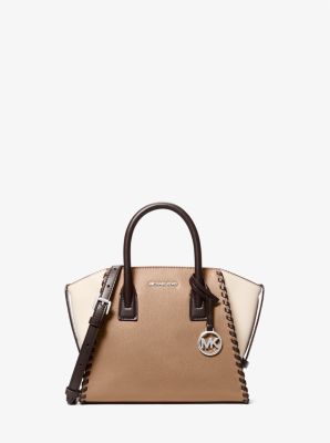 Michael Kors Avril Small Leather Satchel In Brown