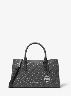 Arden Medium Printed Signature Logo Satchel