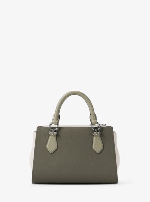 Marilyn Small Color-Block Saffiano Leather Messenger Bag
