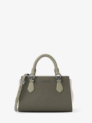 Marilyn Small Color-Block Saffiano Leather Messenger Bag