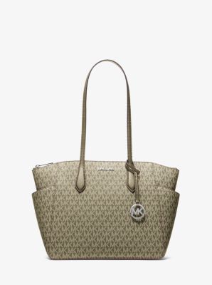 Michael Kors Marilyn Medium Signature Logo Tote Bag In Green