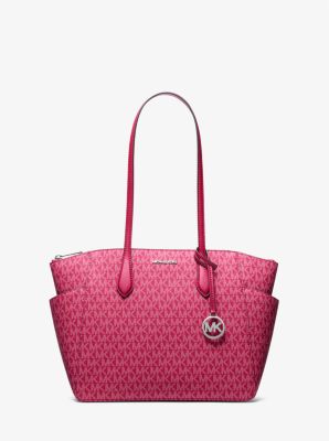 Michael Kors Marilyn Medium Signature Logo Tote Bag In Red