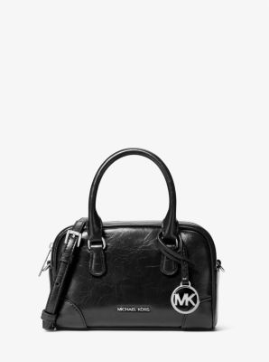 Michael Kors Thompson Extra-small Distressed Convertible Satchel In Black
