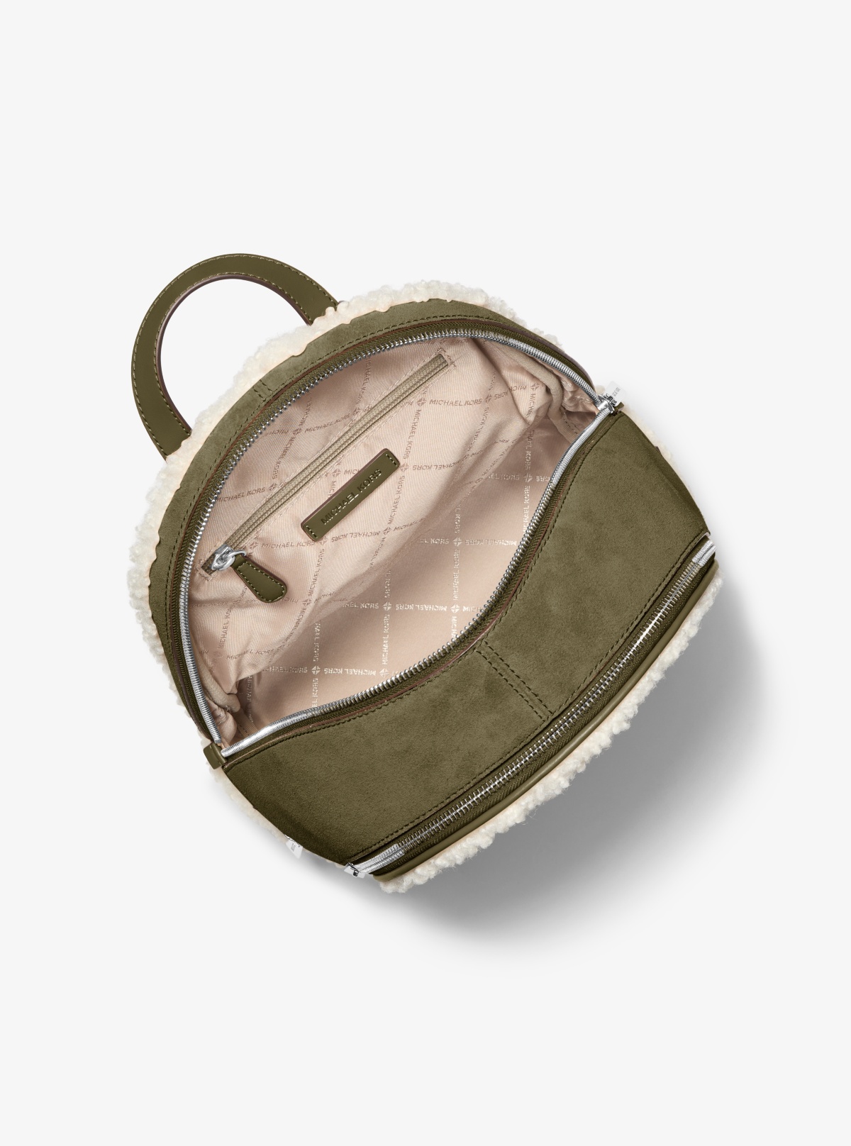 Rhea Medium Suede and Faux Shearling Backpack 多视角