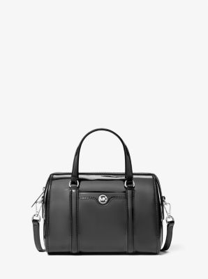 Jet Set Small Patent Duffel Crossbody Bag in NEGRO | Michael Kors
