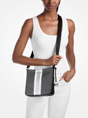 Jet Set Small Signature Logo Stripe Crossbody Bag
