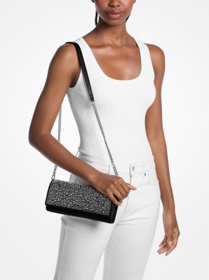 Jet Set Medium Embellished Metallic Leather Clutch