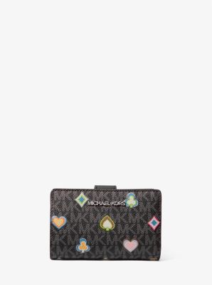 Jet Set Medium Printed Signature Logo Wallet