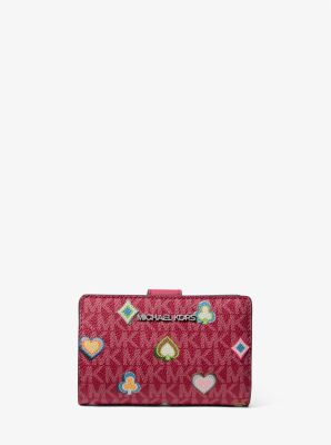 Jet Set Medium Printed Signature Logo Wallet