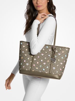 Jet Set Large Printed Signature Logo Tote Bag