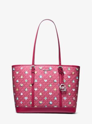 Jet Set Large Printed Signature Logo Tote Bag