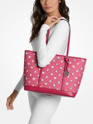 Jet Set Large Printed Signature Logo Tote Bag