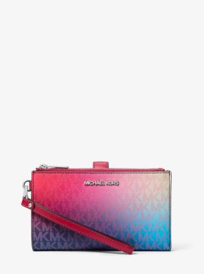 Jet Set Large Ombré Signature Logo Wristlet