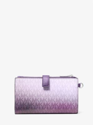 Jet Set Large Ombré Signature Logo Wristlet