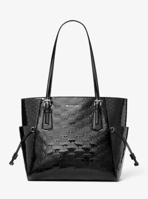 Voyager Large Patent Logo Debossed Tote Bag