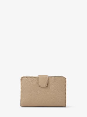 Cartera mediana de piel de grano cruzado