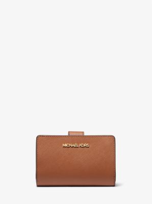 MICHAEL MICHAEL KORS Medium Crossgrain Leather Wallet COLOR LUGGAGE RETAIL  $258