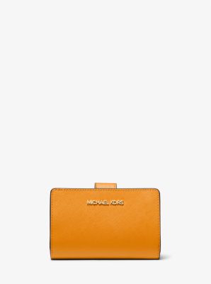 Cartera mediana de piel de grano cruzado
