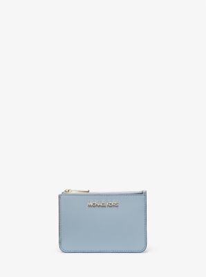 Michael Kors Outlet Jet Set Travel Small Saffiano Leather Coin Pouch in Blue - One Size