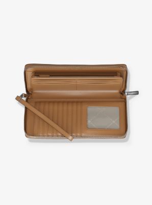 Large Pebbled Leather Continental Wallet