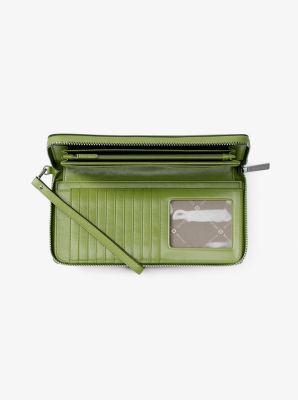 Cartera Continental grande de piel granulada