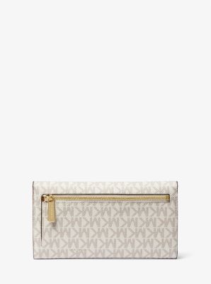 Michael Kors, Bags, Michael Kors Jet Set Travel Messenger Large Trifold  Wallet Vanilla Color