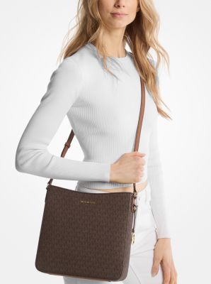 Michael Kors, Bags, Michael Kors Womens Jet Set Travel Medium Logo Adult  Crossbody Bag Brown