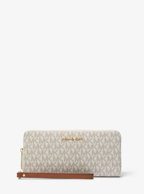 Michael Kors Signature Logo Print Jet Set Travel Continental Wallet