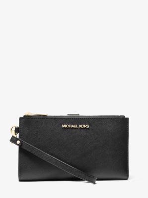 Michael Kors Metallic Rose Gold Logo Patent Leather Small Wristlet Wallet  Michael Kors