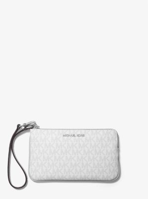 Descubrir 80+ imagen michael kors white wristlet