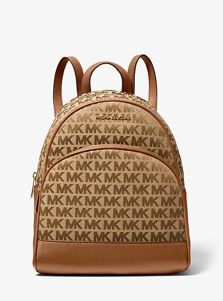 Abbey Medium Logo Jacquard Backpack - BEIGE MULTI - 35F9GAYB2J