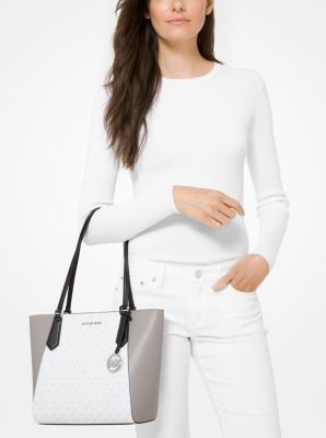 Kimberly Small Color-Block Logo and Leather Tote Bag | Michael Kors