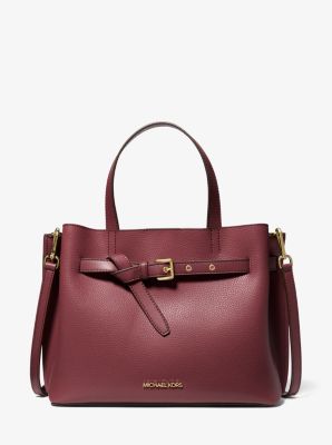 Bolso satchel Emilia grande de piel granulada